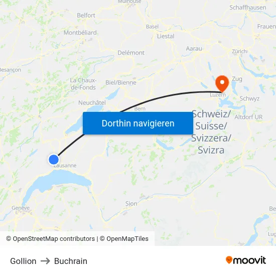 Gollion to Buchrain map