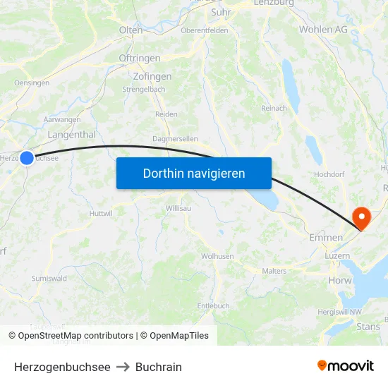 Herzogenbuchsee to Buchrain map