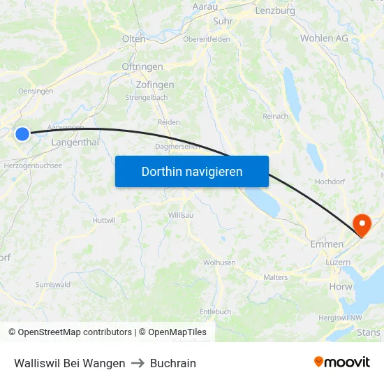 Walliswil Bei Wangen to Buchrain map