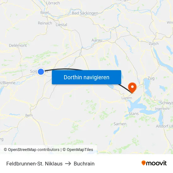 Feldbrunnen-St. Niklaus to Buchrain map