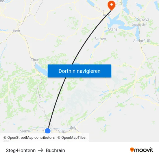 Steg-Hohtenn to Buchrain map