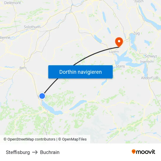 Steffisburg to Buchrain map
