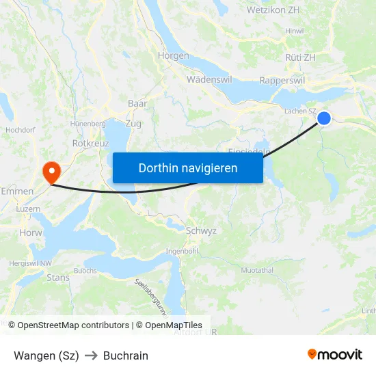 Wangen (Sz) to Buchrain map