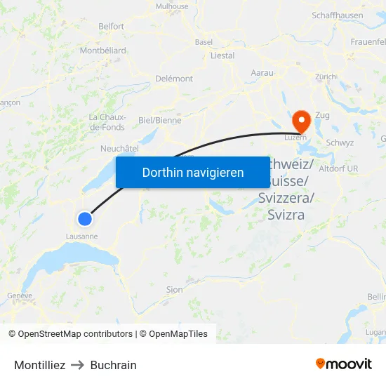 Montilliez to Buchrain map