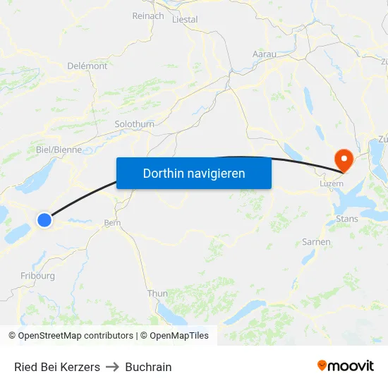 Ried Bei Kerzers to Buchrain map