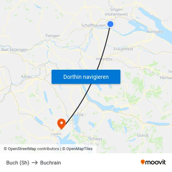 Buch (Sh) to Buchrain map