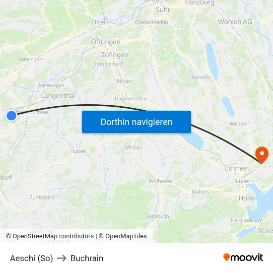Aeschi (So) to Buchrain map
