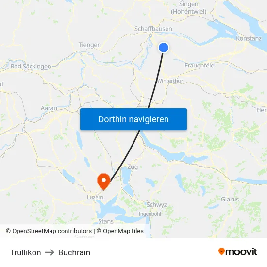 Trüllikon to Buchrain map