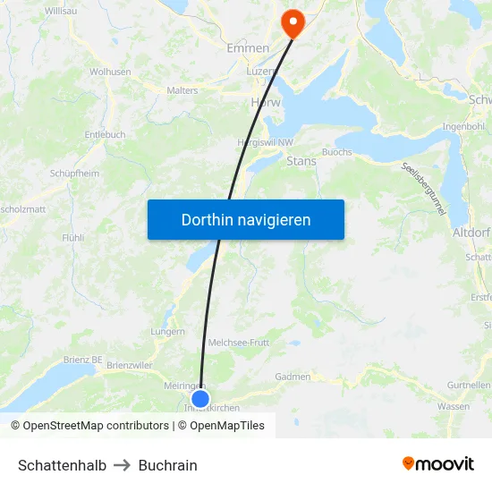 Schattenhalb to Buchrain map