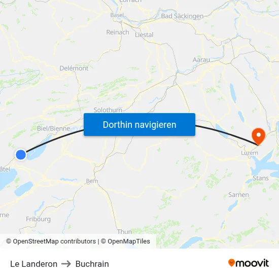 Le Landeron to Buchrain map