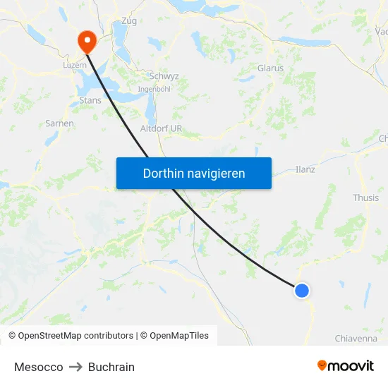 Mesocco to Buchrain map