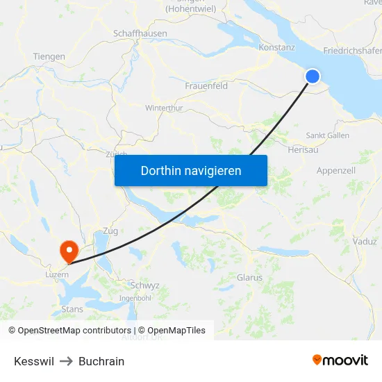 Kesswil to Buchrain map