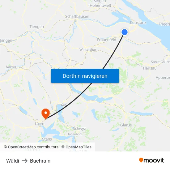 Wäldi to Buchrain map