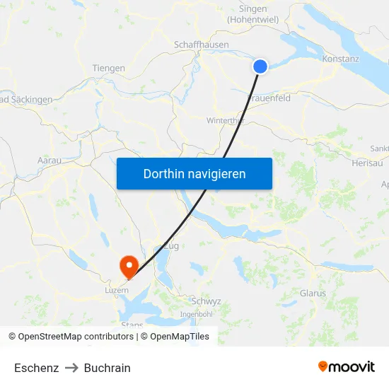 Eschenz to Buchrain map