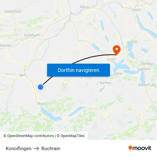 Konolfingen to Buchrain map