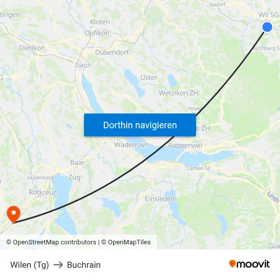 Wilen (Tg) to Buchrain map