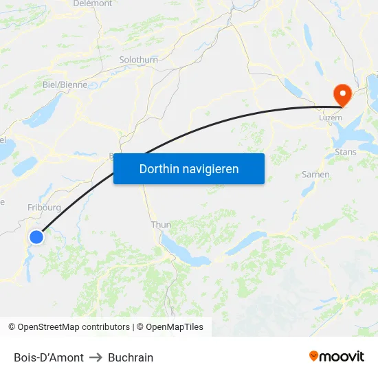 Bois-D’Amont to Buchrain map