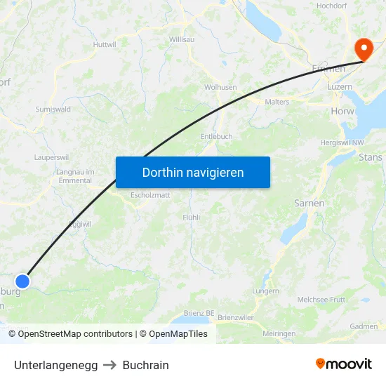 Unterlangenegg to Buchrain map