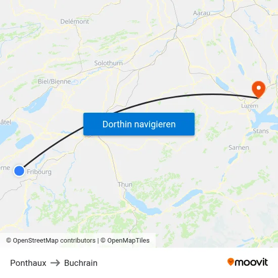 Ponthaux to Buchrain map