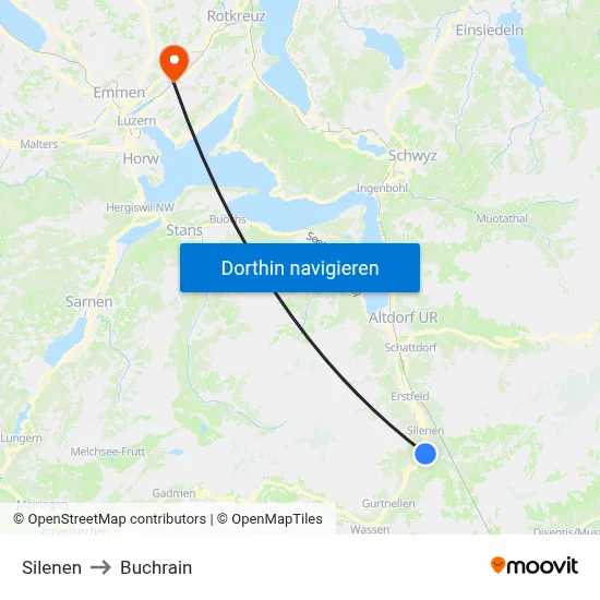 Silenen to Buchrain map