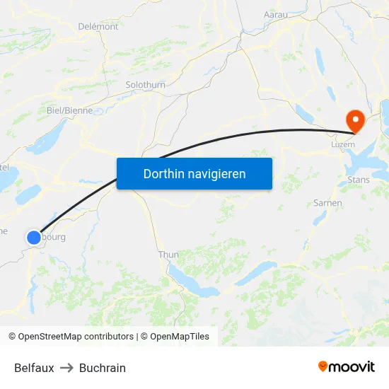 Belfaux to Buchrain map