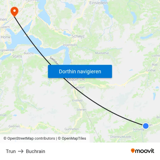 Trun to Buchrain map