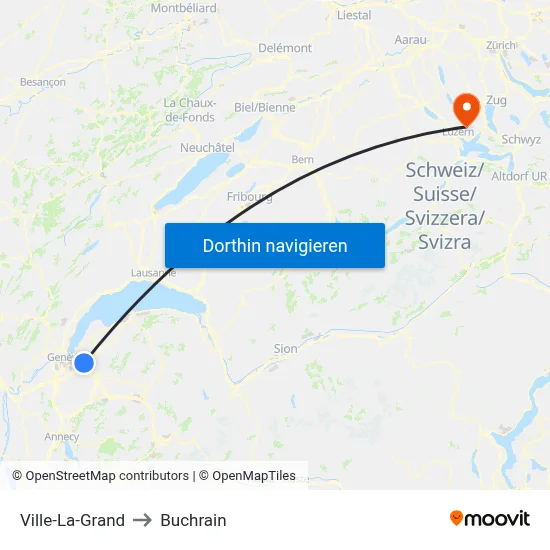 Ville-La-Grand to Buchrain map