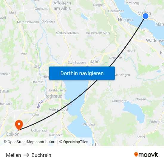 Meilen to Buchrain map
