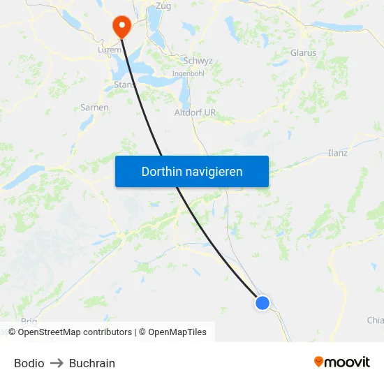 Bodio to Buchrain map