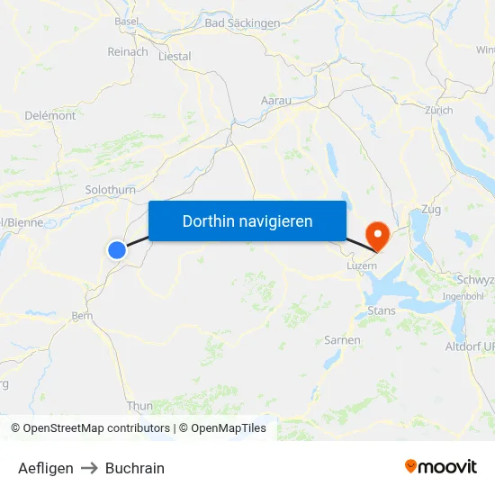 Aefligen to Buchrain map