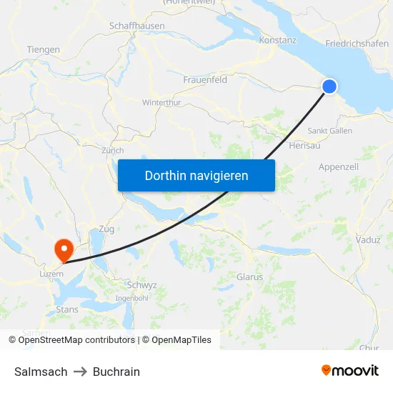 Salmsach to Buchrain map