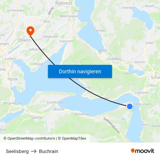 Seelisberg to Buchrain map