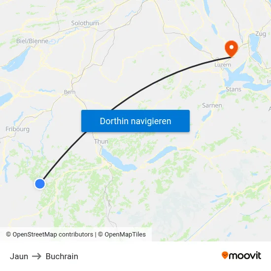 Jaun to Buchrain map
