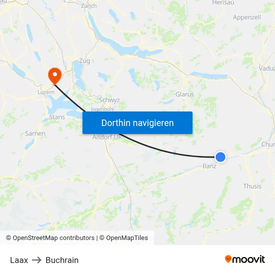 Laax to Buchrain map