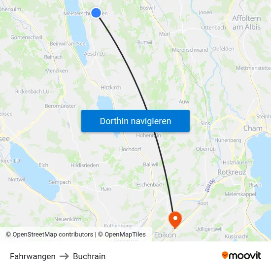 Fahrwangen to Buchrain map