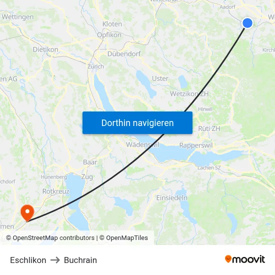 Eschlikon to Buchrain map