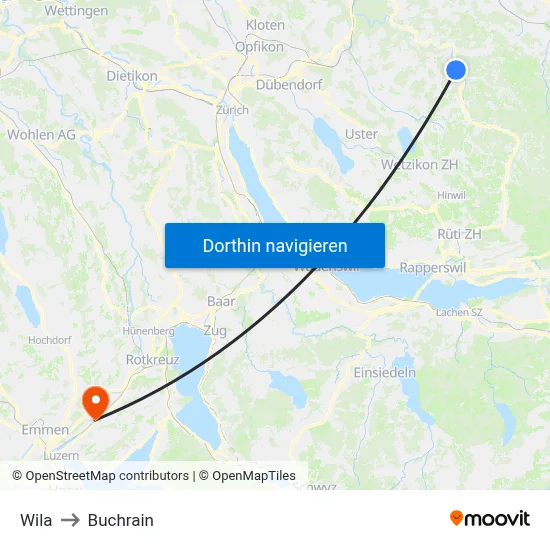 Wila to Buchrain map
