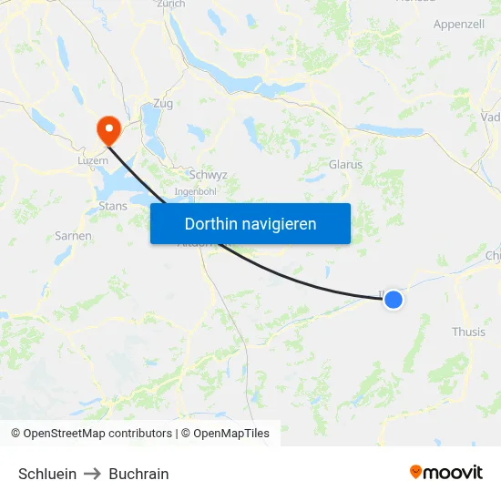 Schluein to Buchrain map