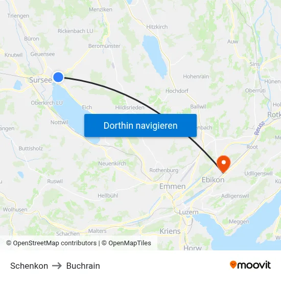 Schenkon to Buchrain map