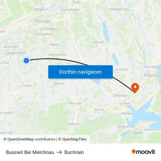 Busswil Bei Melchnau to Buchrain map