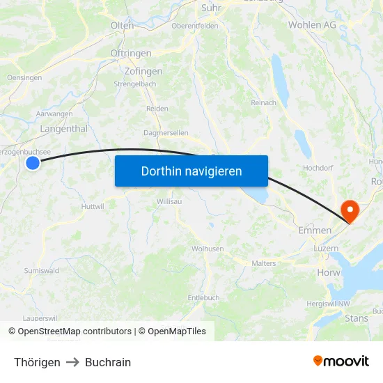 Thörigen to Buchrain map