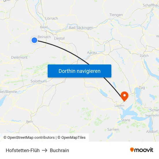 Hofstetten-Flüh to Buchrain map