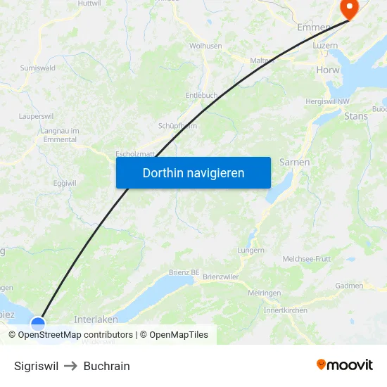 Sigriswil to Buchrain map