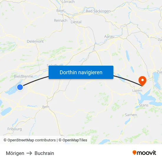 Mörigen to Buchrain map