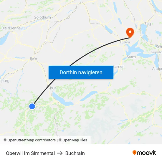 Oberwil Im Simmental to Buchrain map
