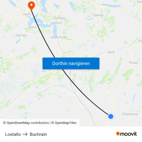 Lostallo to Buchrain map