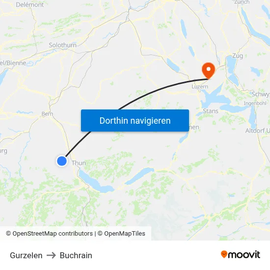 Gurzelen to Buchrain map