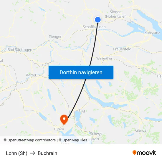 Lohn (Sh) to Buchrain map