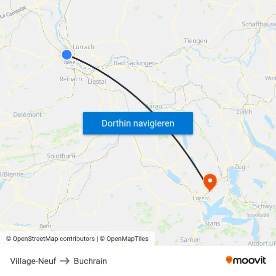 Village-Neuf to Buchrain map