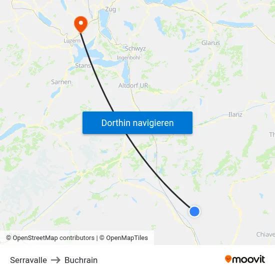 Serravalle to Buchrain map